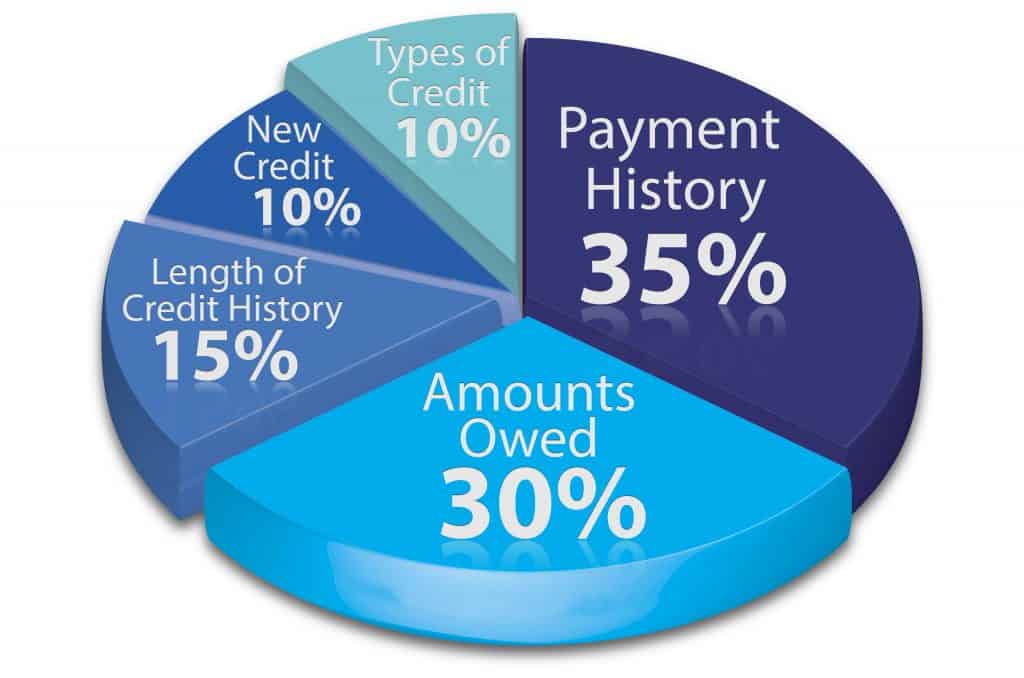 credit score history pie chart