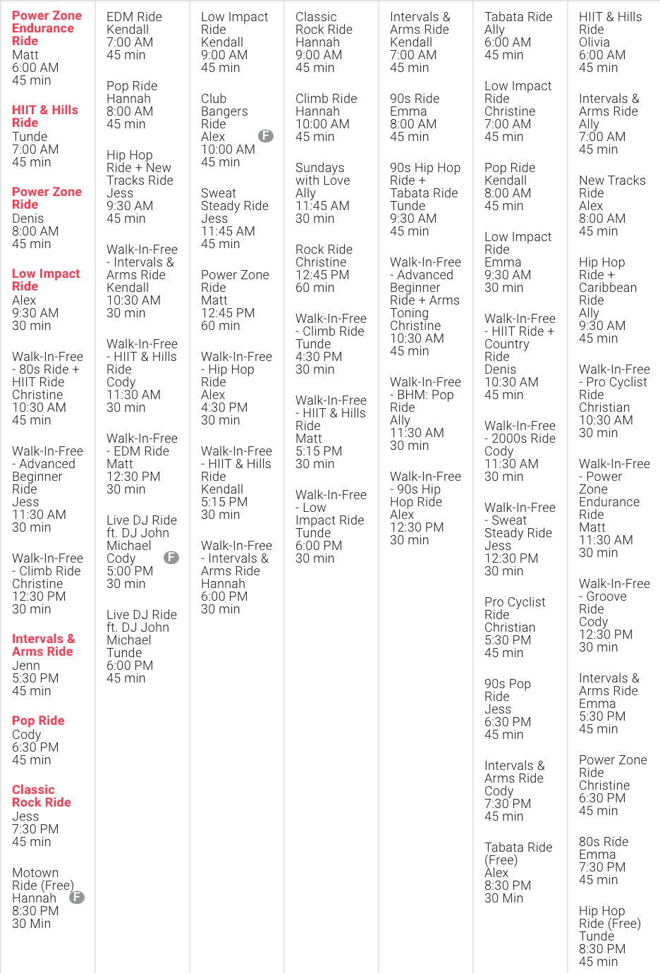 Peloton Class Schedule Leah Ingram Peloton Class Schedule Leah Ingram