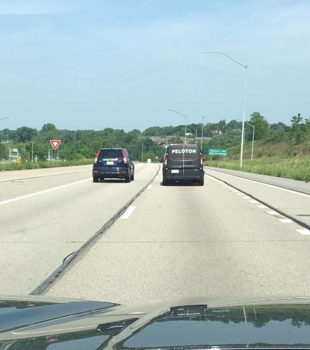 peloton delivery van on highway