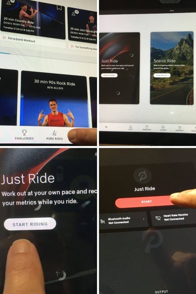 how to find just ride on peloton tablet