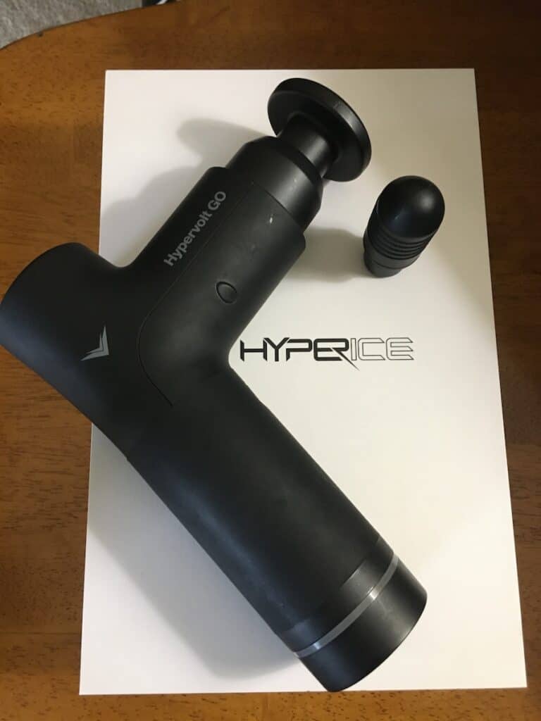 hypervolt go with two attachments
