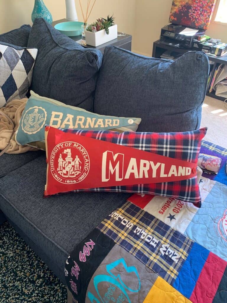 college pennant pillows