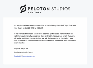 Getting Off the Peloton Class Waitlist - 2023