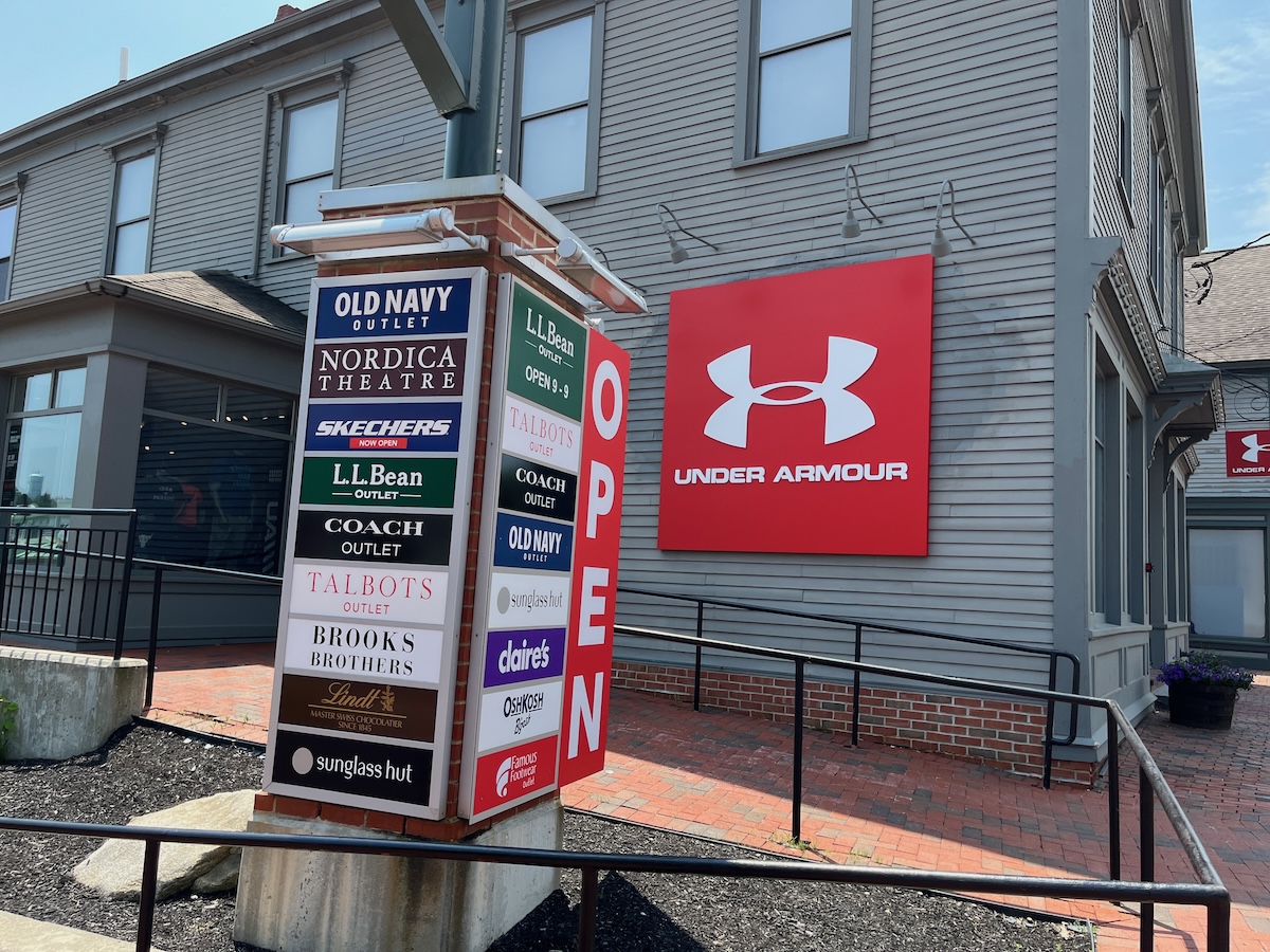Exterior of Under Armour store in Freeport Maine.