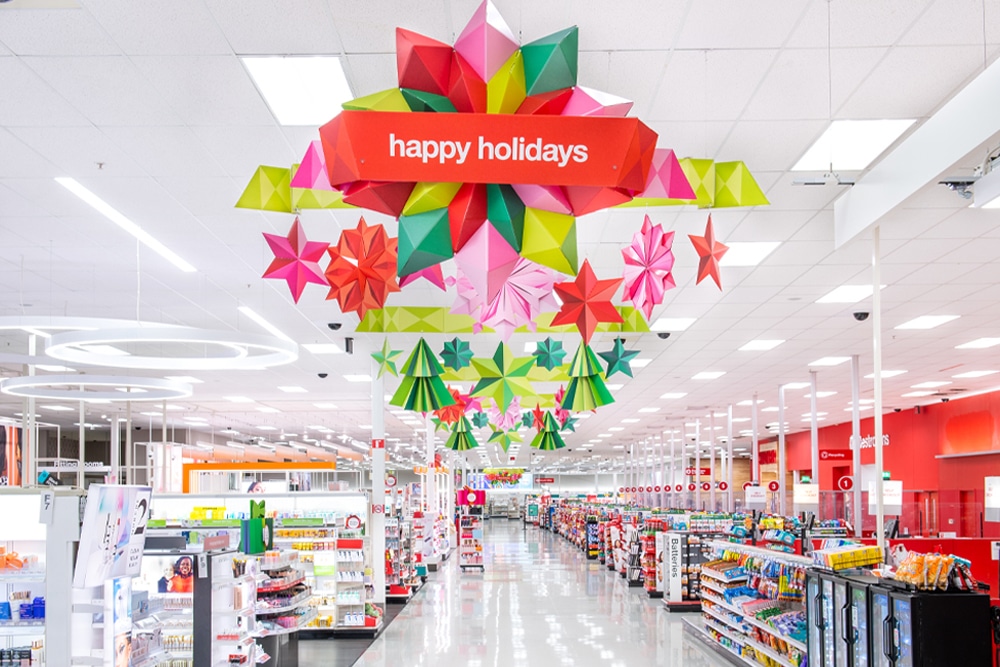 target happy holidays inside store