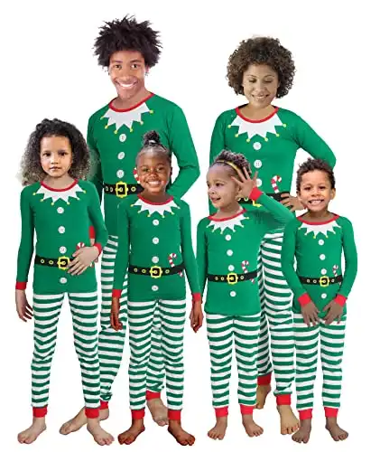 KikizYe Elf Christmas Family Matching Pajamas Sets