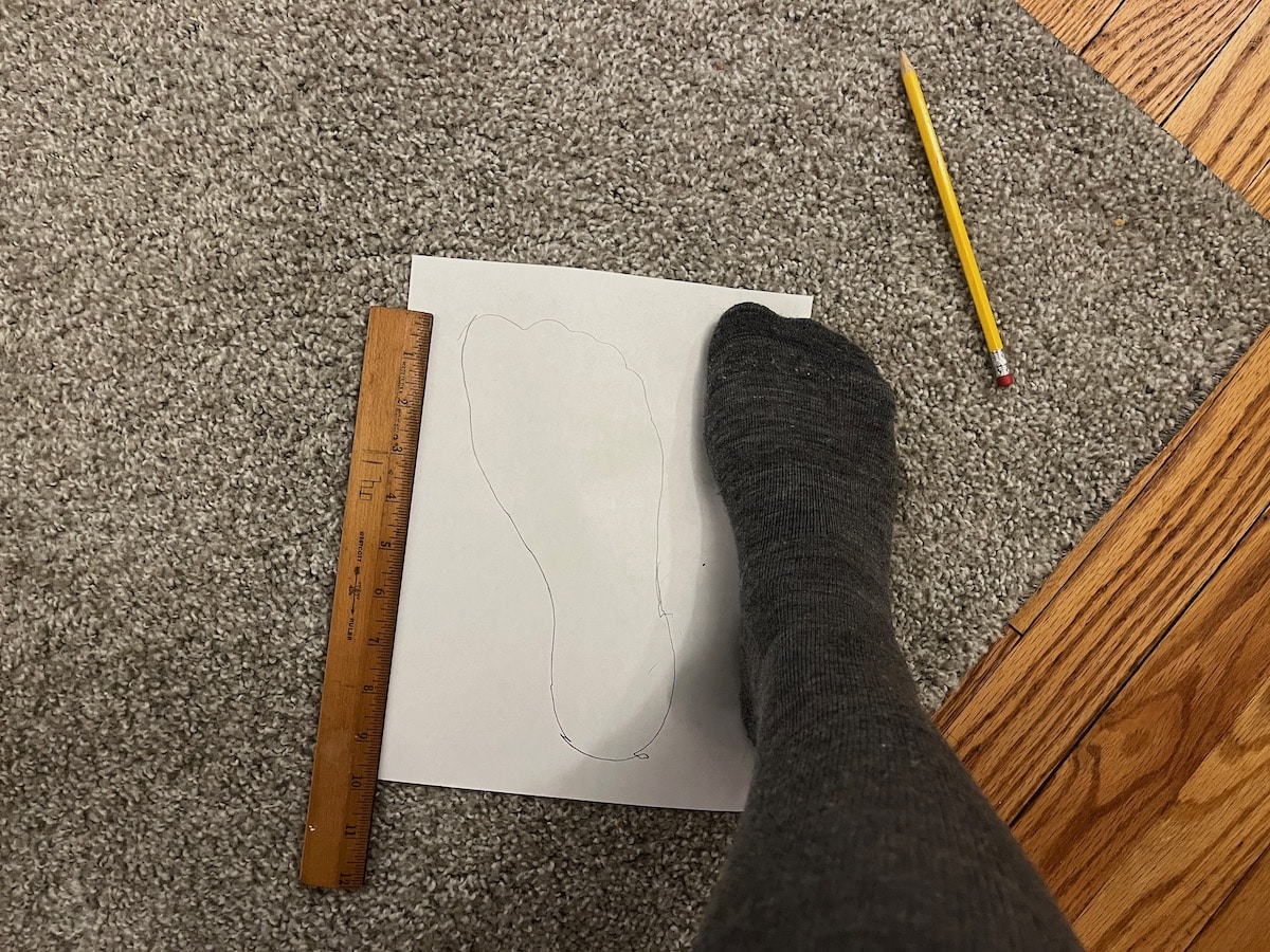 how to measure foot at home horizontal