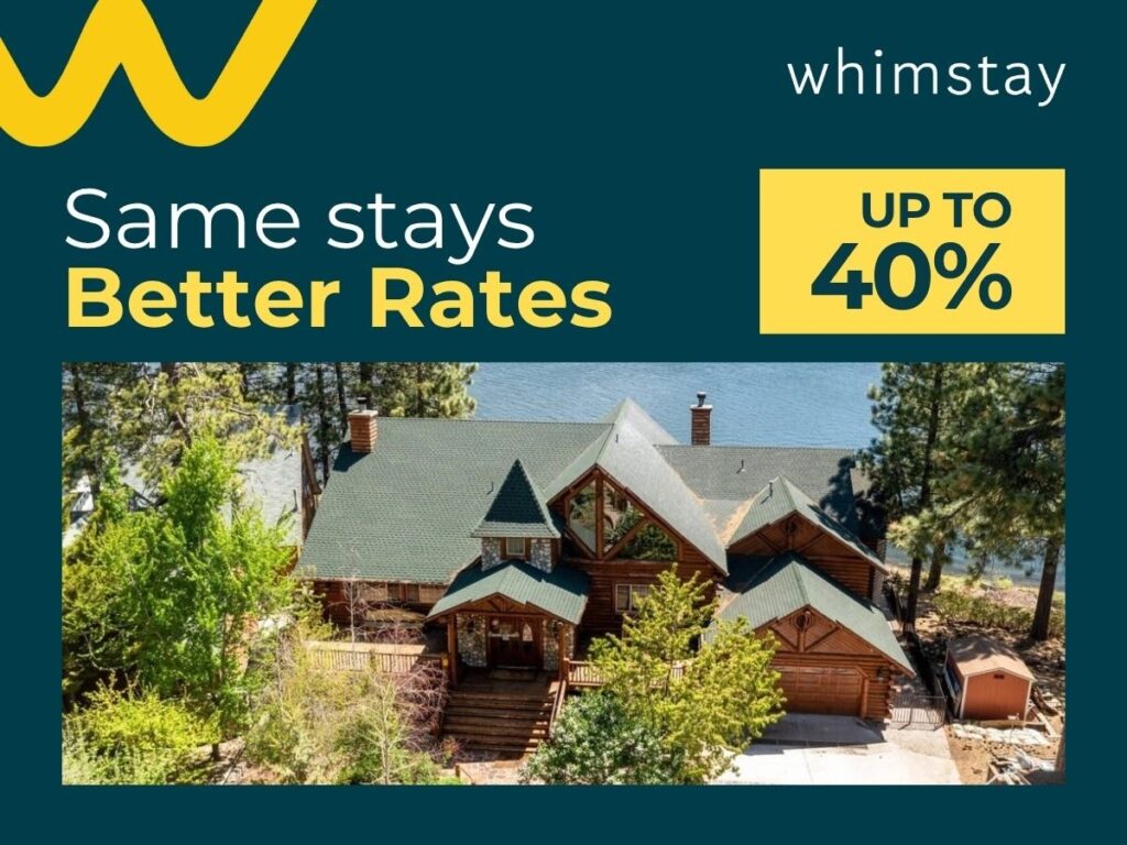 Log cabin home on a lake featured on Whimstay.