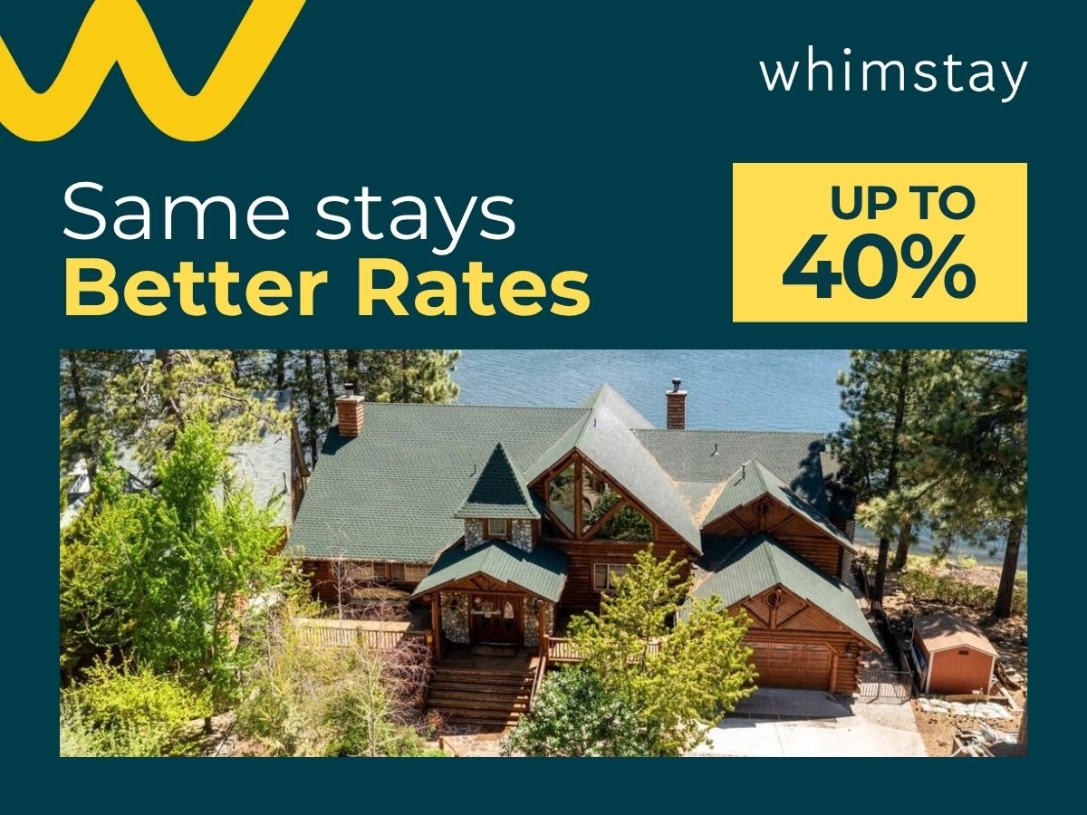 Log cabin home on a lake featured on Whimstay.