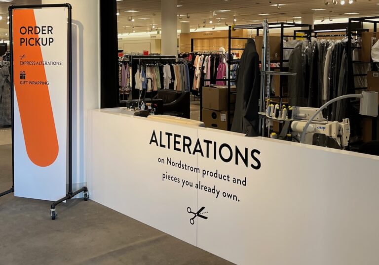 Sign for alterations at Nordstrom.
